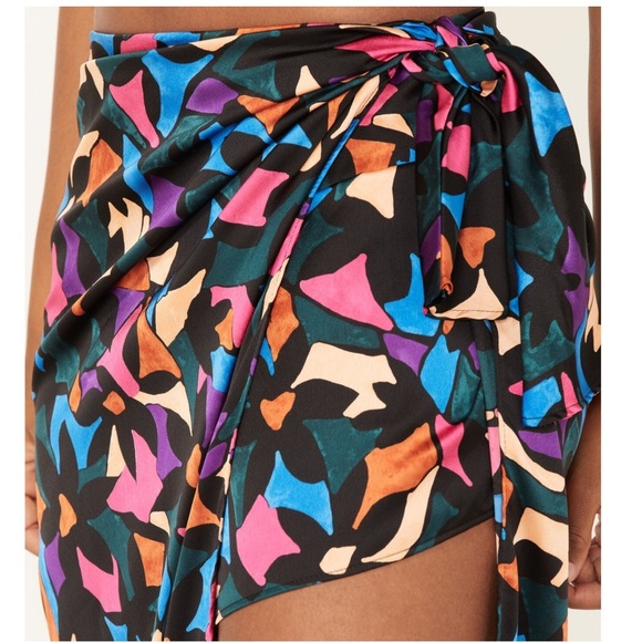 SHOW ME YOUR MUMU WOMEN'S WRAP ME UP MOSAIC PRINT SKIRT - Picture 6 of 10